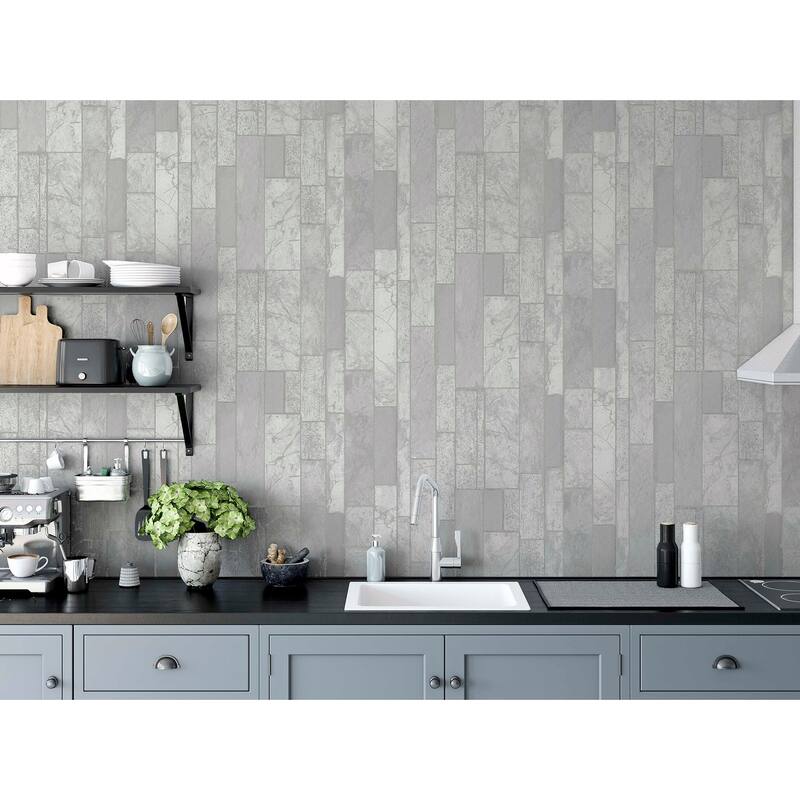 Arthouse Kintsugi Silver Geometric Wallpaper
