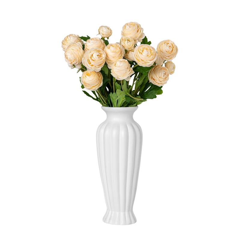 Champagne Silk Decorative Artificial Persian Buttercup Rose Flowers