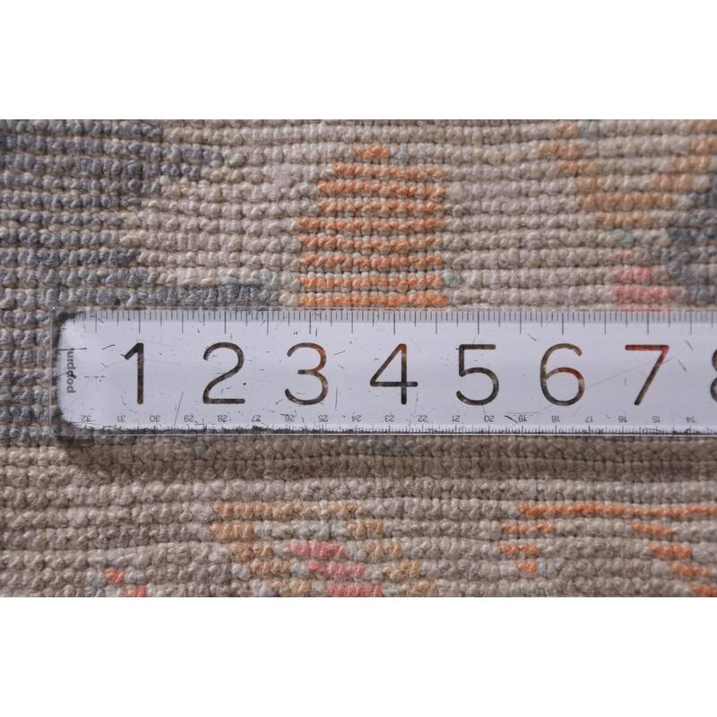 Hand Knotted Oriental 100% Wool Carpet Transitional All-Over Beige & Ivories Oushak Area Rug - 10' 1'' X 7' 10''