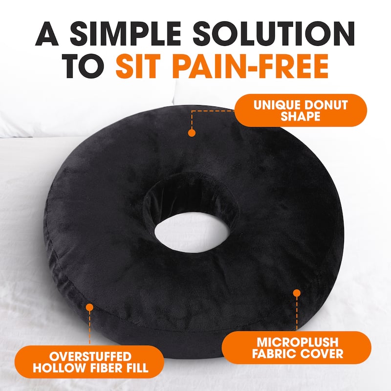 Cheer Collection Super Soft Round Donut Pillow - Assorted Colors