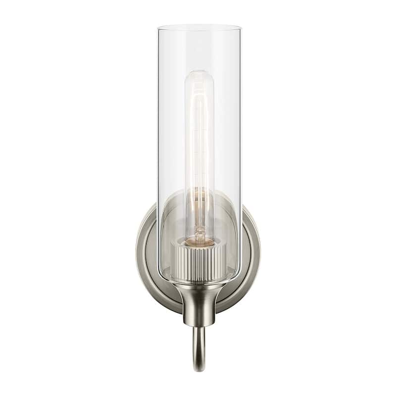 Kichler Lighting Kavi 13" 1-Light Wall Sconce with Clear Glass in Brushed Nickel