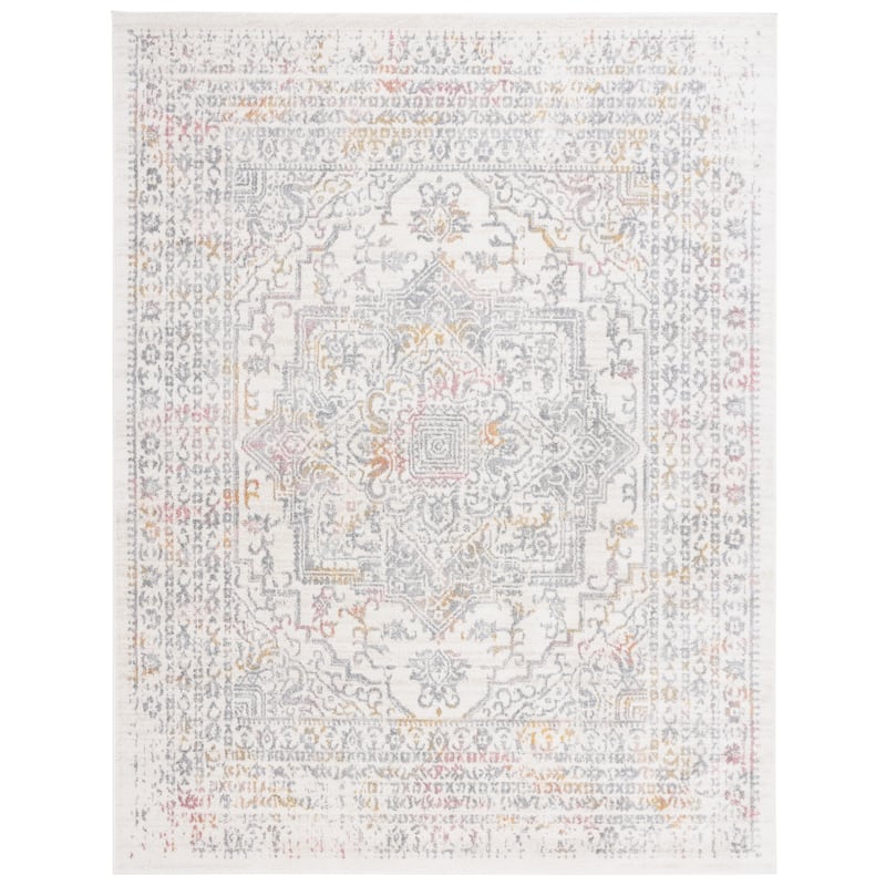 SAFAVIEH Layla Deana Shabby Chic Farmhouse Rug - 9' x 12' - Ivory Grey/Pink