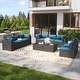 preview thumbnail 63 of 179, AOXUN Fire Pit Conversation Set Rattan Sofa Set Outdoor Furniture With Cushions