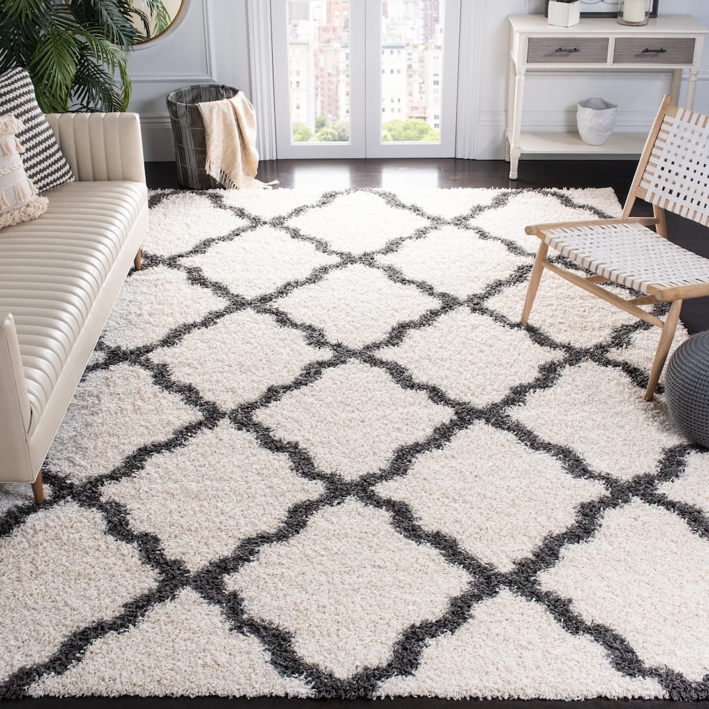 SAFAVIEH, Dallas Shag Rashmi Trellis 1.5-inch Thick Rug - 8'6" x 12'