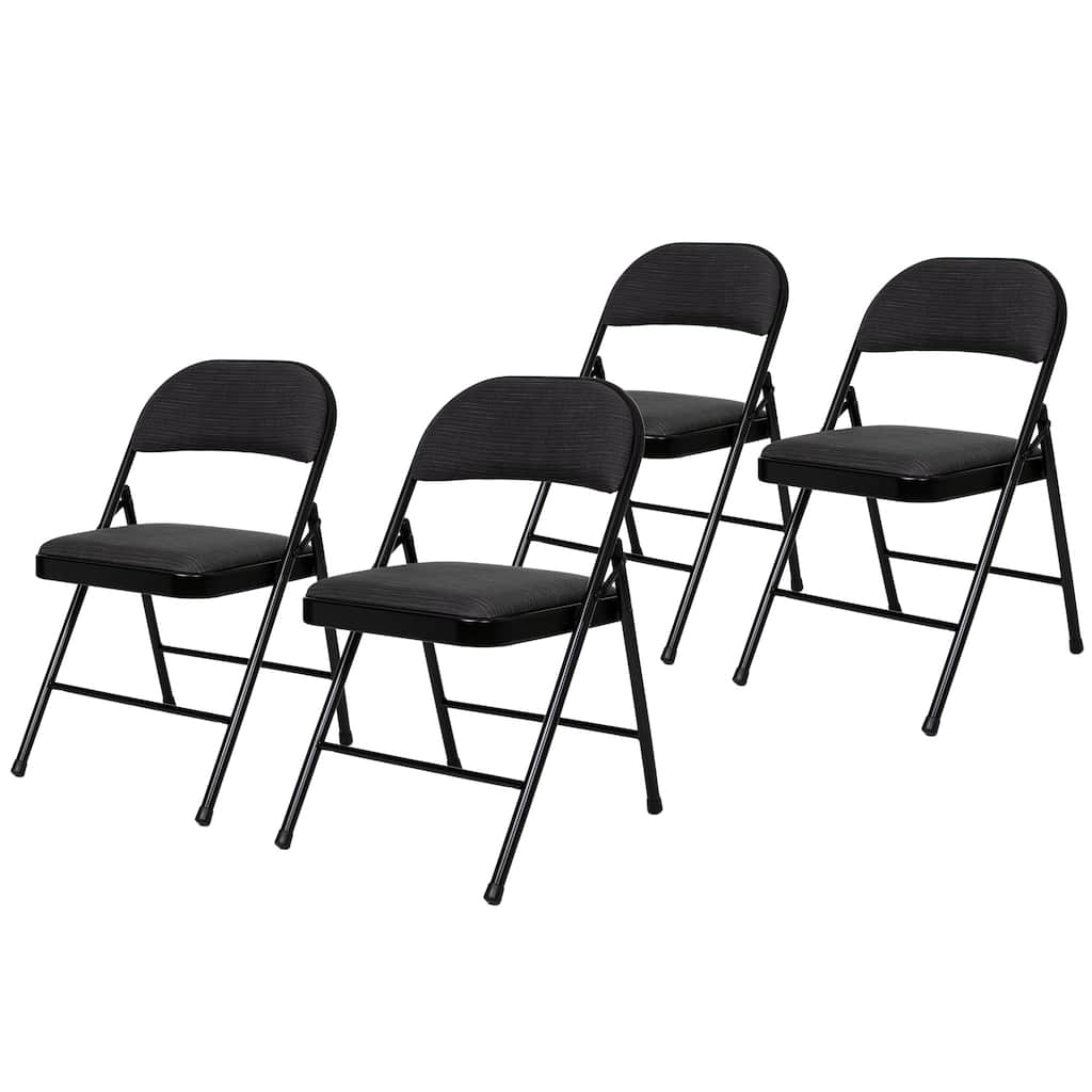 Hampden Furnishings Bernadine Basics Collection Fabric Folding Chair, Pack of 4