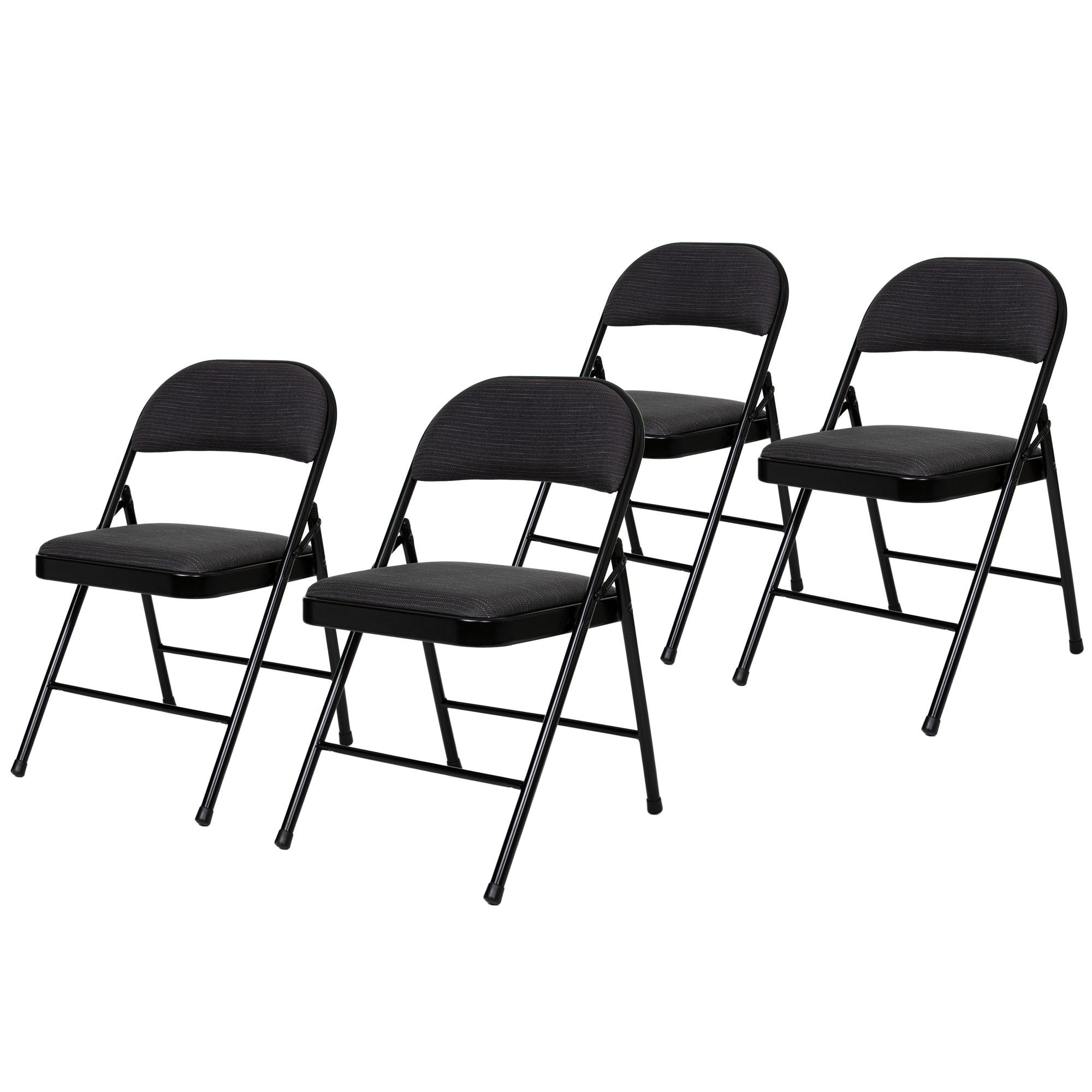 Hampden Furnishings Bernadine Basics Collection Fabric Folding Chair, Pack of 4