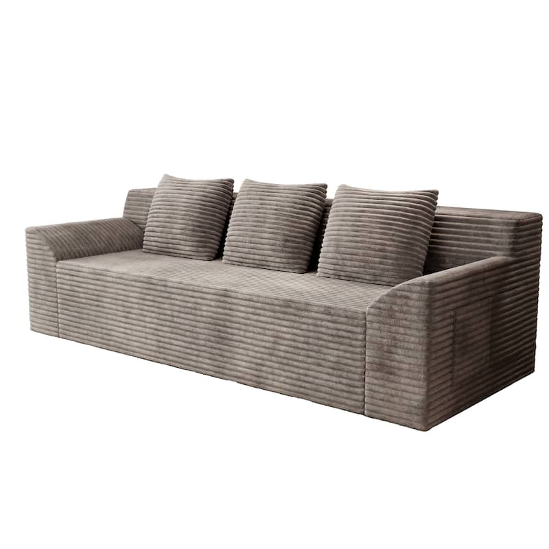 71" 3-Seater Corduroy Sofa with Deep Seat Design, Ready-to-Use for Living Room, Bedroom & Office