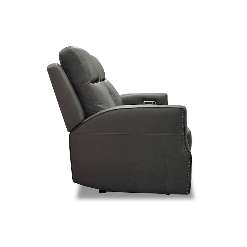 Maxwellton Cedar Power Reclining Loveseat with Console, Power Headrests and Lumbar by Flexsteel - 69" x 42" x 39"