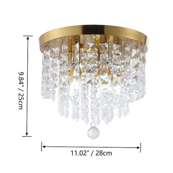 Modern 5-Light Sparkling Crystal Design Ceiling Flush Mount - Bed Bath ...