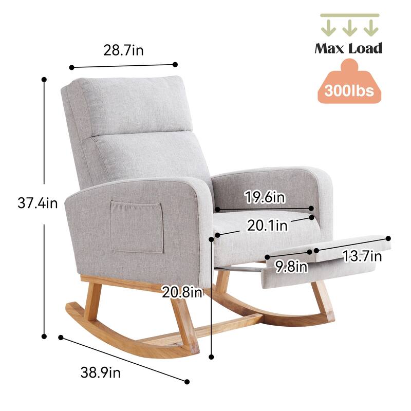 HOMYKA Rocking Chair for Nursery with Footrest