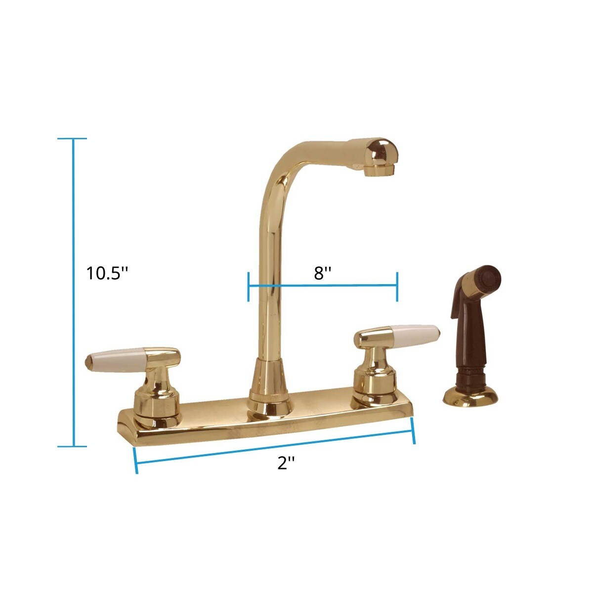 Shop Widespread Kitchen Faucet Brass High Neck 2 Handles Sprayer Renovator S Supply Overstock 13301540