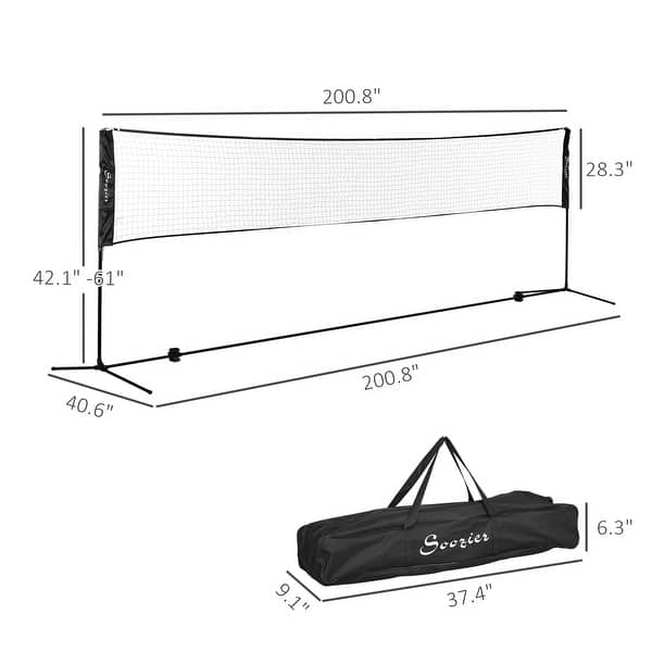 Soozier 17ft Portable All-in-One Badminton Set, Pickleball And Volleyball Net, Height Adjustable Outdoor Sports Set - On Sale - Buybuy BABY - 39930677