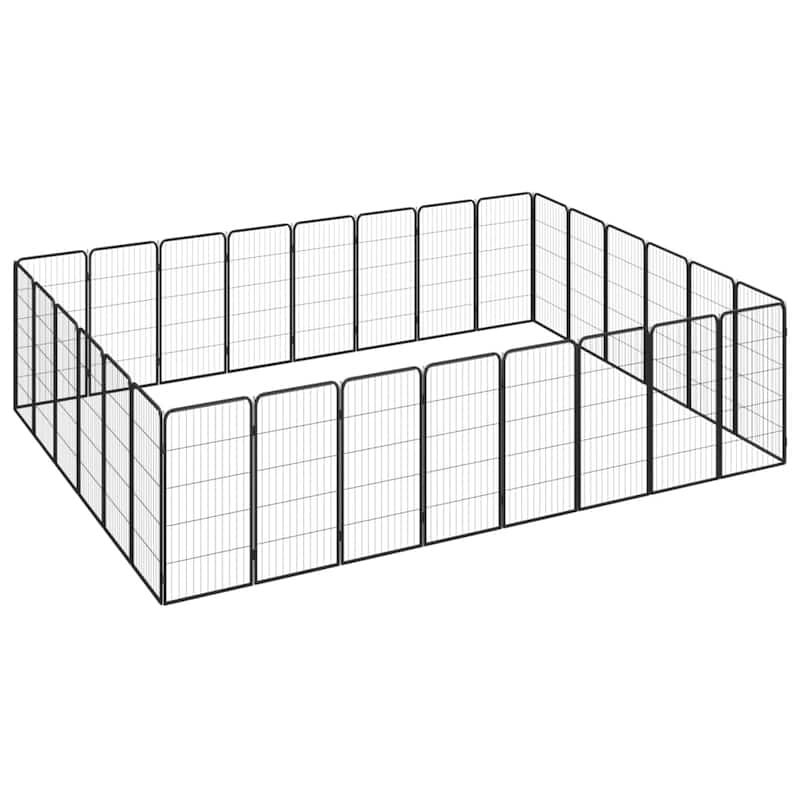 vidaXL Dog Playpen Kennel Dog Cage Puppy Pet Exercise Wire Fence Steel Black - 157.5" x 118.1" x 39.4"