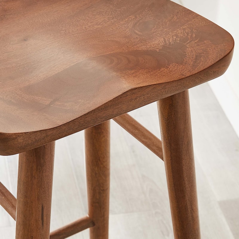 Saville Backless Wood Bar Stools - Set of 2