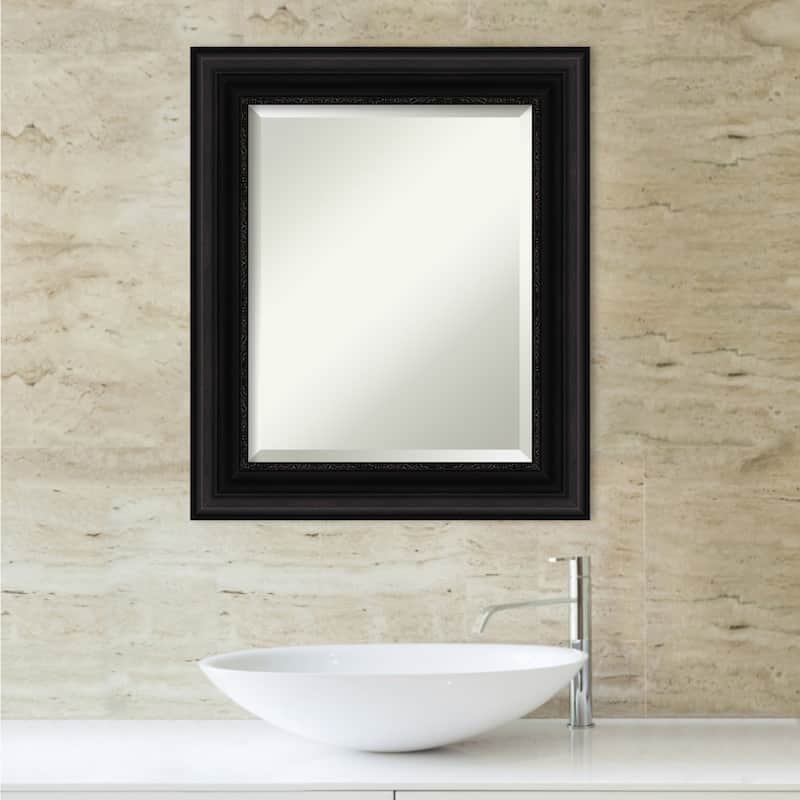 Beveled Bathroom Wall Mirror - Parlor Black Frame - Parlor Black