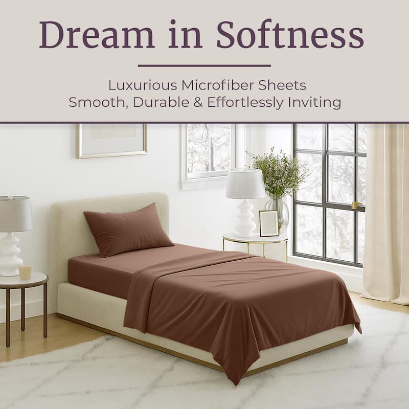 Wrinkle Resistant Brushed Microfiber Sheet Set by Windsor Home