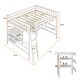 preview thumbnail 9 of 16, Full Size Wooden Loft Bed with Desk and Shelves and High Guardrail,Solid Pine Wood Frame