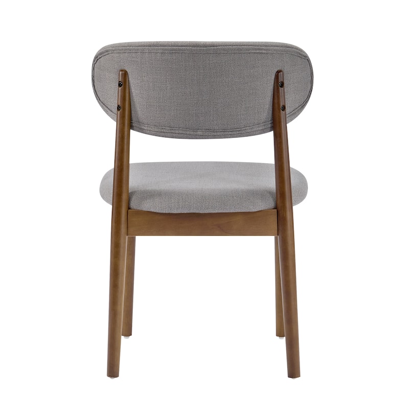 Christopher Knight Home - Draven Upholstered Side Chairs with Walnut wood frame and Curved Back（Set of 2）