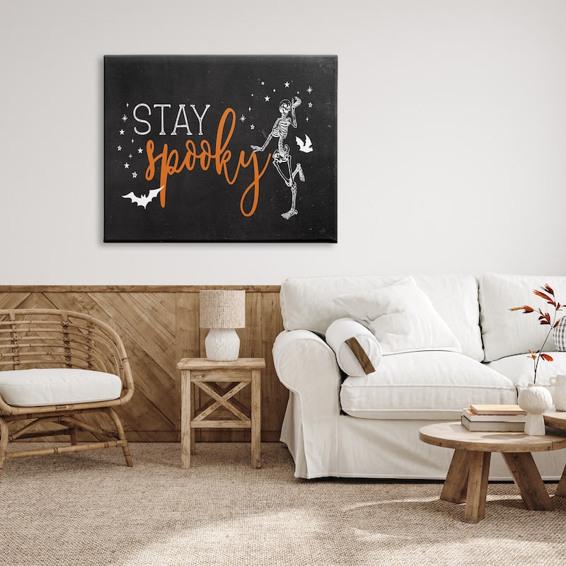 Stupell Stay Spooky Skeleton Canvas Wall Art Design by Lux + Me Designs ...