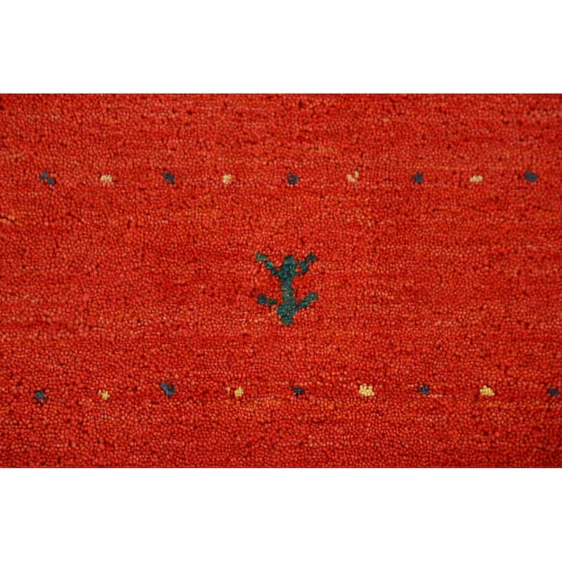 Hand Knotted Oriental 100% Wool Carpet Tribal Tribal Oranges & Rust Gabbeh Area Rug - 9' 9'' X 6' 10''