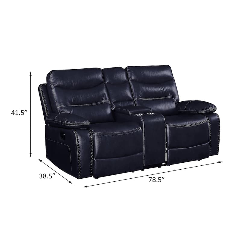 Graton Horizontal Tufted with Nailhead Trim Reclining Loveseat