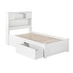 preview thumbnail 3 of 6, Newport Twin XL Platform Bed with Footboard and 2 Drawers in White