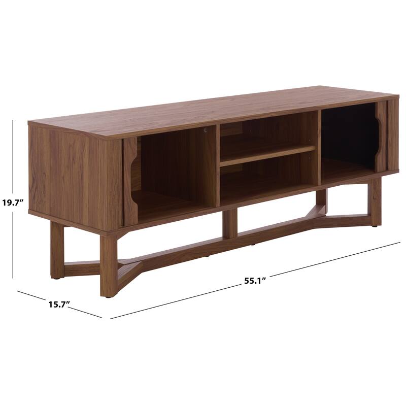 SAFAVIEH Home Ilyum 2-Shelf Tambour Doors Sideboard/Media Stand - 55"W x 16"D x 20"H