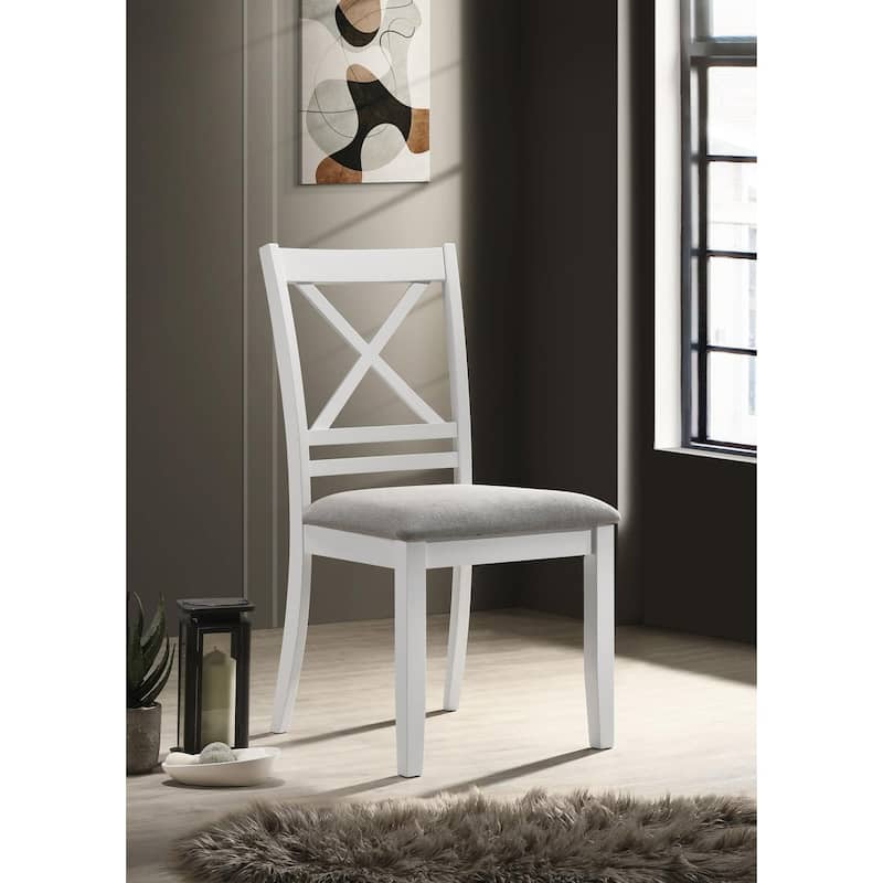 Prager White Cross Back Side Chair (Set of 2)