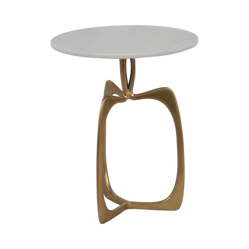 Round Marble Accent Table - Gold, 18" - 22.5"