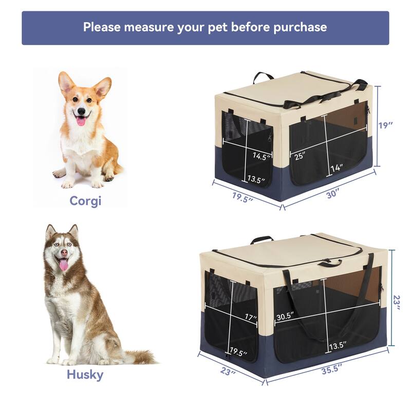 Adjustable Fabric Cover by Spiral Iron Pipe Strengthen Sewing Dog Travel Crate three Door Design for Medium Small