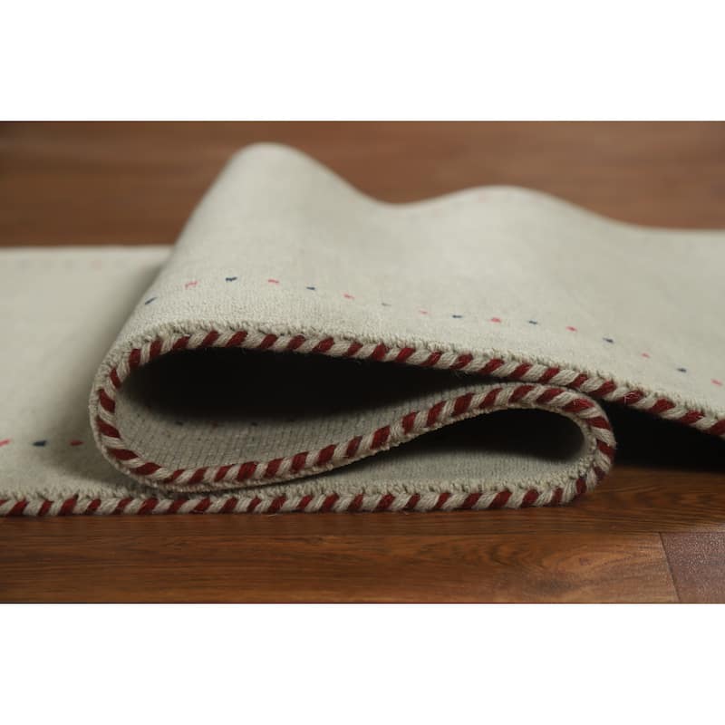 Gabbeh Indian Runner Rug Hand-Knotted Wool Carpet - 2'5" x 7'11"