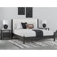 preview thumbnail 1 of 7, Signature Design by Ashley Cadmori Upholstered Panel Platform Bed Black/White - King