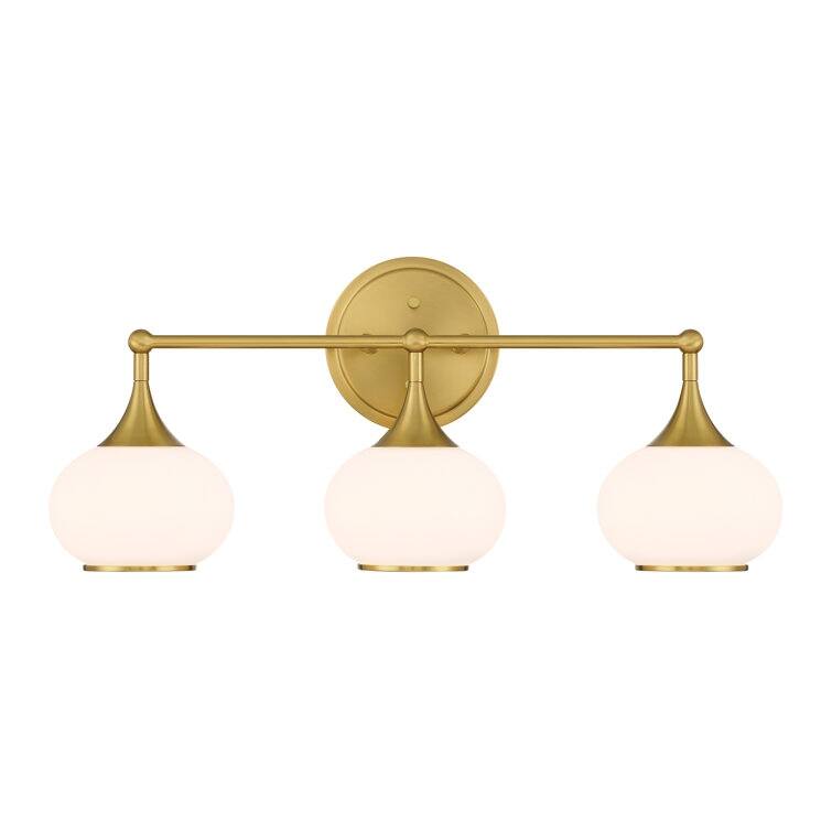 Acroma Aged Brass/Polished Chrome Finish Modern Globe Vanity Light