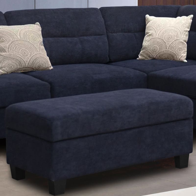 Diego 100"W Fabric Sectional Sofa with Right Facing Chaise, Storage Ottoman, and 2 Accent Pillows