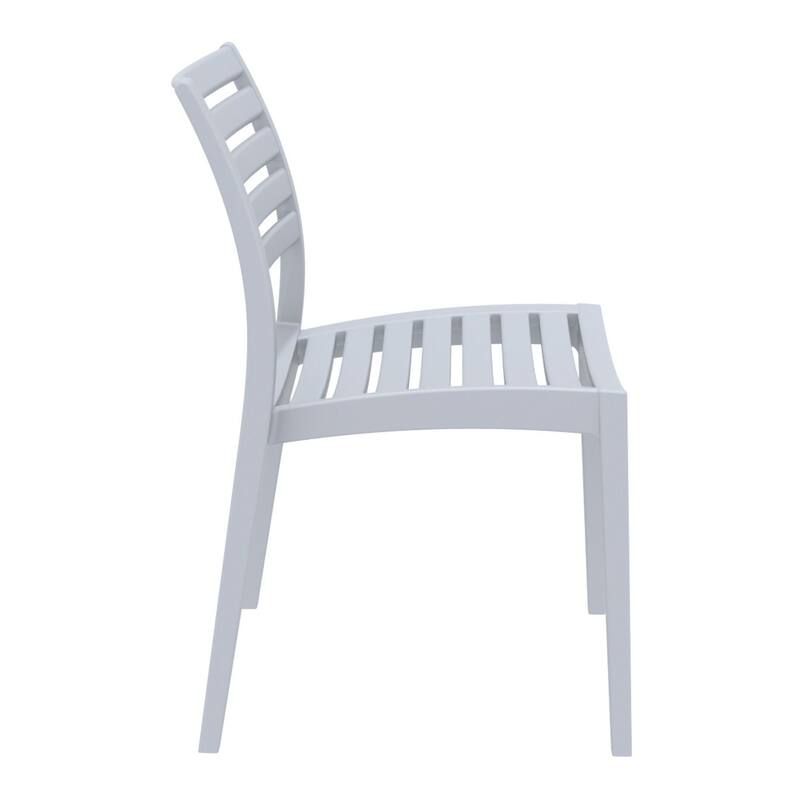 33" Silver Stackable Outdoor Patio Dining Chair
