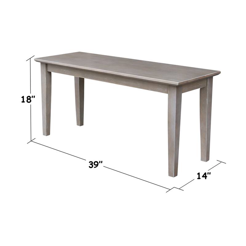 Shaker Style Bench - 39" x 14" - 39" x 14"