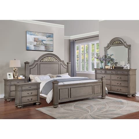 Furniture of America Vame Traditional Grey 5-Piece Bedroom Set