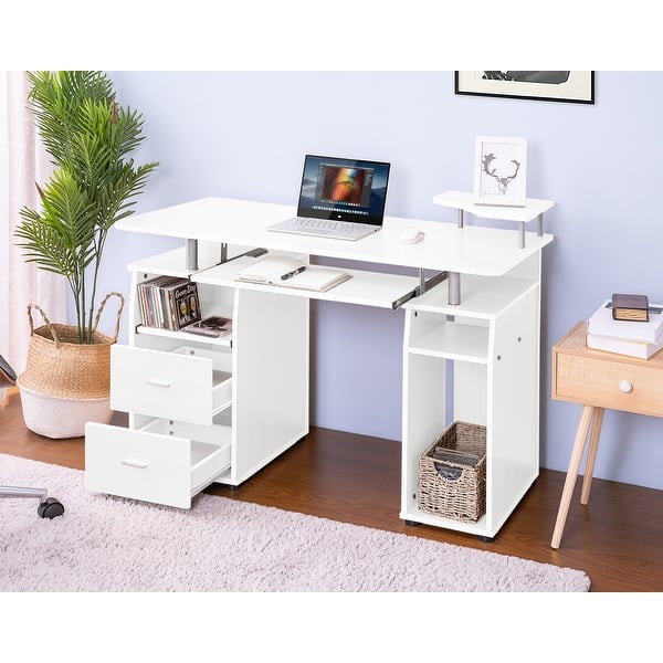 Essential Home Office Computer Desk With Pull Out Keyboard Essential Home Office Computer Desk