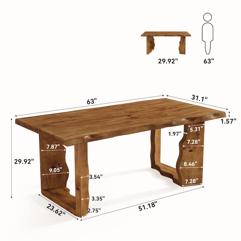 Rustic Kitchen Table For 4-6 Person