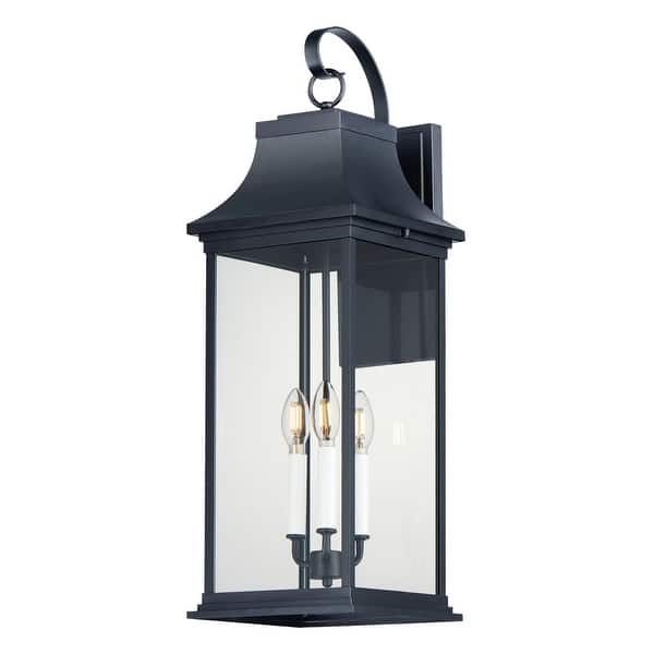 slide 2 of 4, Maxim 30026 Vicksburg 3 Light 28" Tall Outdoor Wall Sconce Black
