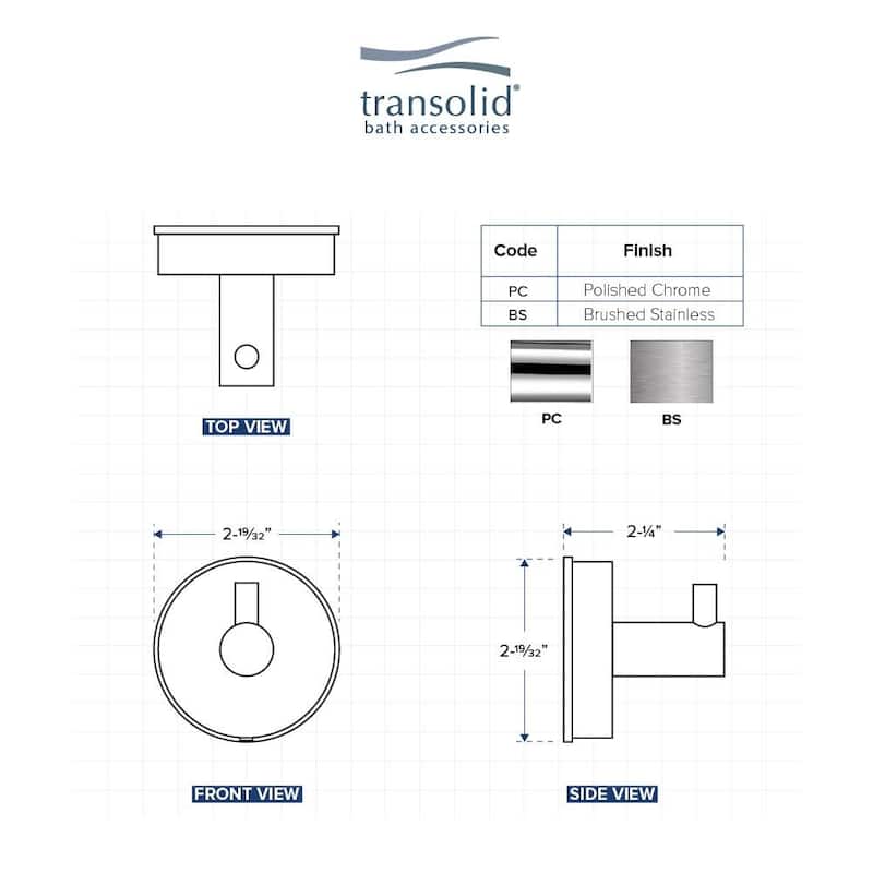 Transolid CRH Cara Single Robe Hook