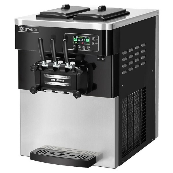 STAKOL 2200W Commercial 3 Flavor Ice Cream Machine Stainless Steel