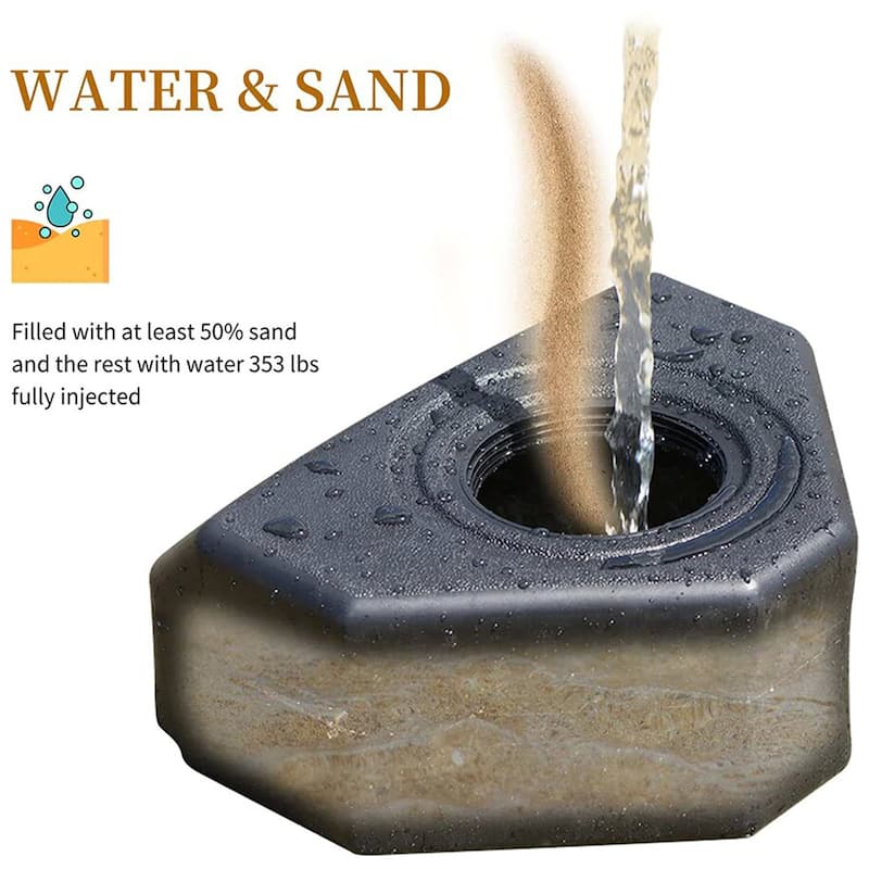 PURPLE LEAF 35.4" Square Outdoor Patio Umbrella Base with Wheels - 35.4" X 35.4" X 7.9"