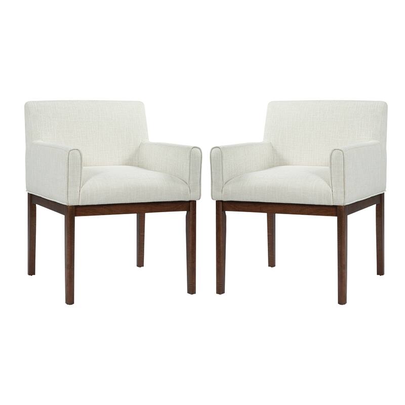 Christopher Knight Home - Elara Modern Upholstered Dining Arm Chair with Rubberwood Legs - Fabric Padded Seat