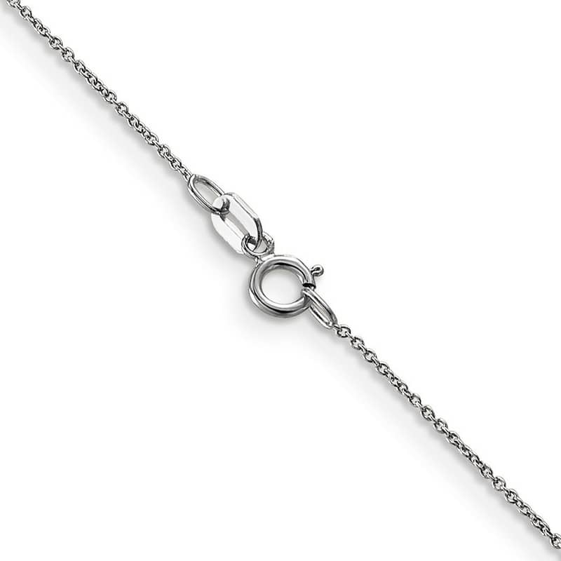 Curata 14k White Gold Solid 0.6mm Diamond-cut Cable Chain Necklace Options: 16 18 20 24