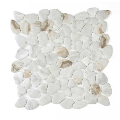 The Tile Life Huron Rock 12x12 Drift Glass Mosaic Pebble Floor & Wall Tile
