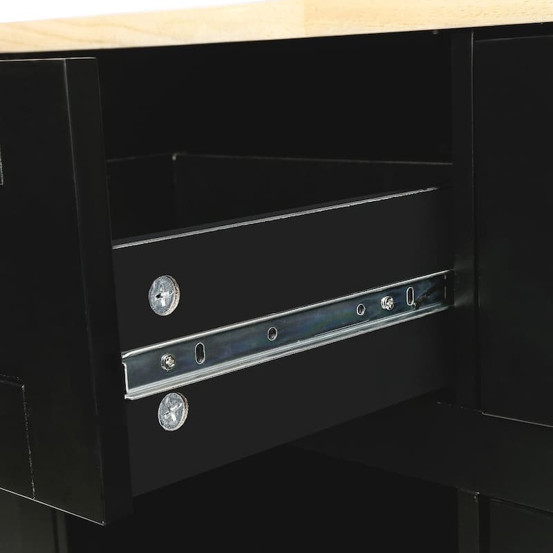 Kitchen Island Cart with Wheels Drop-Leaf, Storage Racks