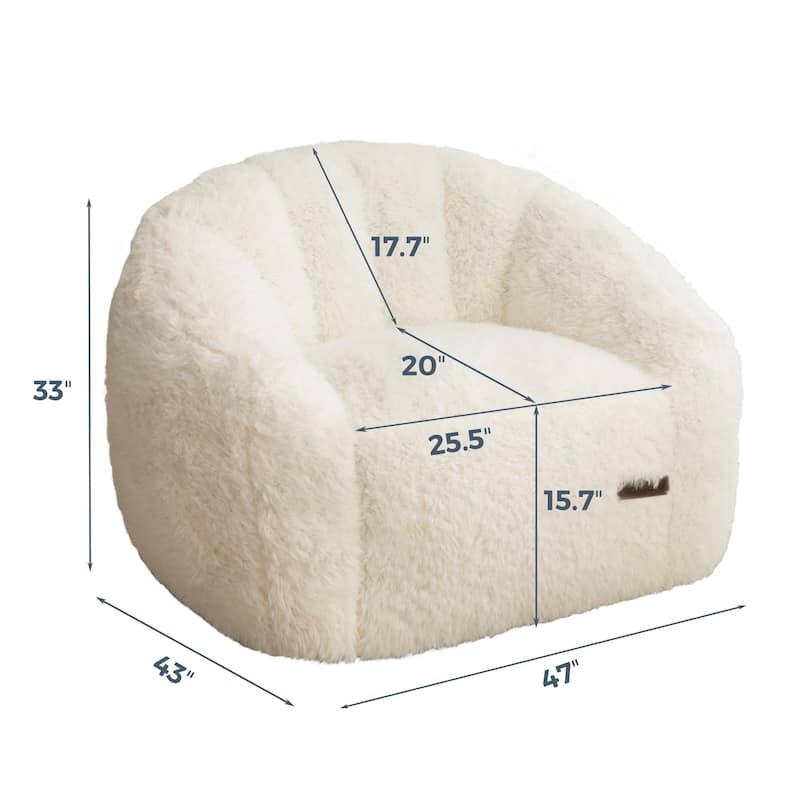 Giant Bean Bag Chair,Shell-Shaped Oversized Bean Bag Chair with Fille