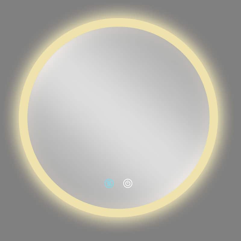 24-inch Round Frameless Dimmable LED bathroom Vanity Mirror