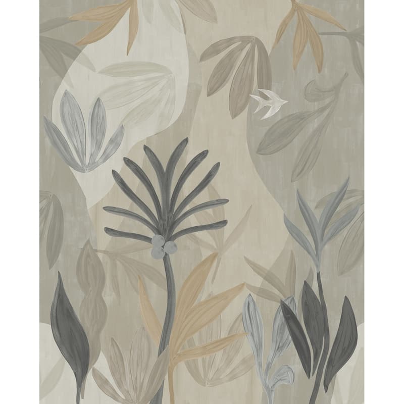 York Wallcoverings Chambord Gardens Graphite and Carbon Wall Mural